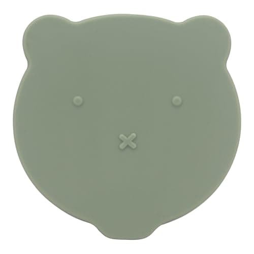 Clevakid Silicone Snack & Fruits Container – Leakproof Durable and BPA-Free | for Daycare, Preschool, School, and Family Outings – Bear design 130 ML/4.4 OZ (Green Olive) - Thumbnail 4