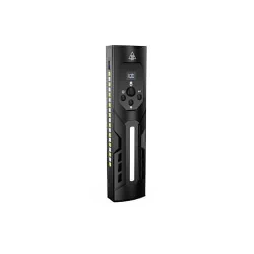 LAMJIE Portable LED Flashlight with Digital Battery Display, Multi-Function Control Button, Emergency and Heat Source Lighting, Black - Image 1