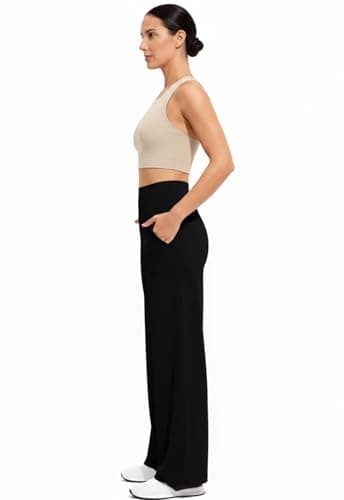 Naimula Wide Leg Pants for Women Loose Yoga Pants with Pockets Stretch Casual Lounge - Thumbnail 4