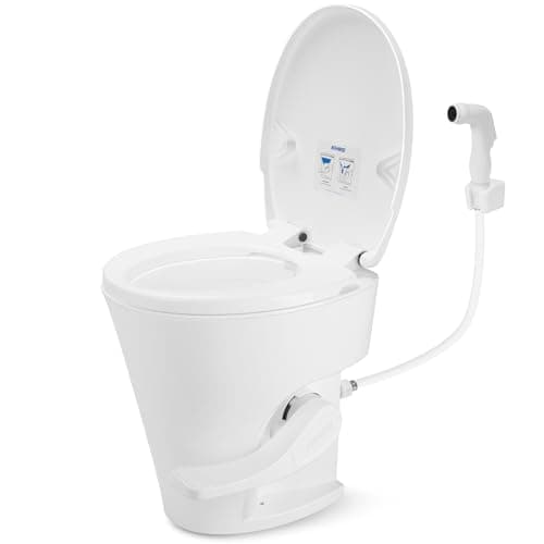 Kohree RV Toilet, 18.5” Residential Height, Soft Close Seat & Cover, Deeper Bowl & Longer Seat, Efficient Gravity Flush System, Foot Pedal Operation, Universal Fit for RV Motorhomes Campers, White - Image 1