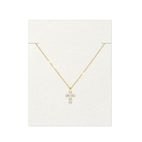 WEARON CZ Cross Necklace for Women, Dainty Gold Cross Pendant Jewelry Gift - Image 1