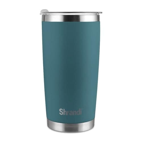Shrandi Rambler 20 oz Stainless Steel Vacuum Insulated Tumbler w/Slider Lid Tumbler with Lid and Straw(Agave Teal)