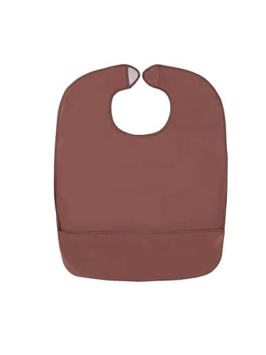 DegoCython Adult Bibs for Elderly Men & Women, Blue Waterproof Oil-Proof Bibs with Crumb Catcher, Wipe-Clean Flexible PVC, Adjustable Reusable, 24x19.3in (60.96x49cm)