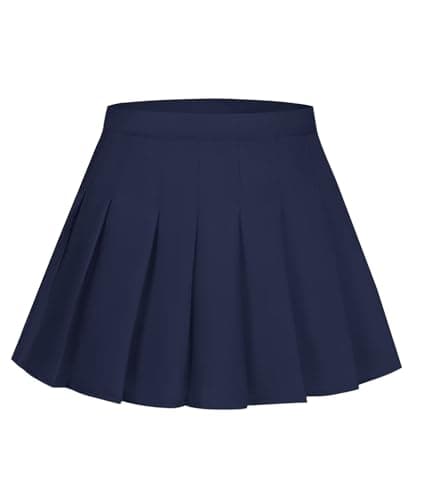 Qisuma Pleated Skirts for Women High Waist Mini Tennis Skater Skirt Casual Basic Skirts Cheerleader Navy Plus Size 3XL - Image 1