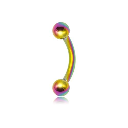 Titanium 16G Horseshoe Rings internally threaded Spikes Nose Septum Hoop Earring Eyebrow Tragus Lip Rings Daith Helix 6-12mm Smily Piercing Jewelry for Women Men (Eyebrow-Rainbow-Balls, 16Gauge 1.2x10mmx3mm) - Image 1