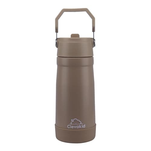 Clevakid Stainless Steel Water Bottle – Double-Wall Insulated Tumbler, leakproof | for School, Home, Office,Sports, Travel | 530ML 8 OZ (Brown Latte) - Image 1