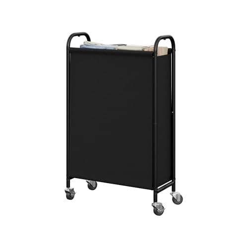 GRANNY SAYS 80L Slim Laundry Hamper with Wheels, Fabric Rolling Laundry Basket, Narrow Clothes Organizer, Tall Hamper for Closet, Laundry Room, Bathroom, Black - Image 1