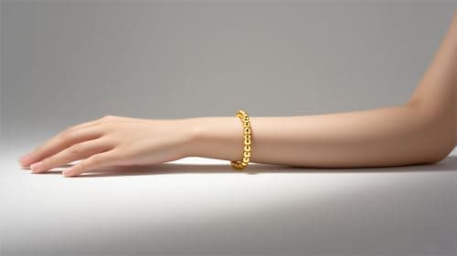 Alegend Handmade 18K Gold Plated 6MM Bead Bracelet - Durable Everyday Accessory - Thumbnail 4