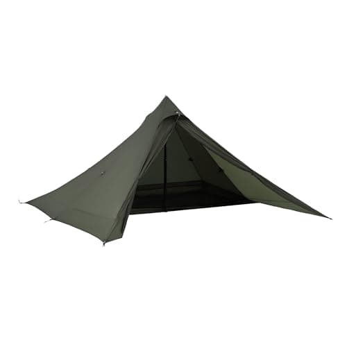 Thous Winds Lightweight Tent, Ultralight Pyramid Tent for 2-Person, with Rainfly and Carry Bag for Backpacking, Trekking, Camping, Climbing, Hiking, Olive-Green - Thumbnail 2