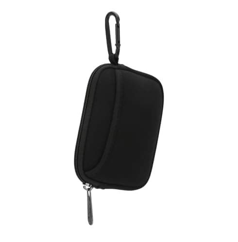 E-Tree Mini Neoprene Pouch Case for Phone Charger Airpods Cables Earphones MagSafe Power Adapter Keys Keychain Small Accessories Storage Organizer Tech Bag, Coin Purse Wallet, Zipper Pocket (Black) - Thumbnail 2