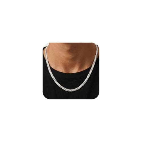 HIMSTORY Silver Necklace for Men, 925 Sterling Silver 3.5MM Cuban Chain Necklace for Men Jewelry Sturdy Non-Fading Mens Chains Gifts for Father Husband Boyfriend 26 Inch - Image 1