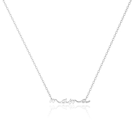 Cute Mama Pendant - Dainty 925 Sterling Silver Plated Mom Chain Necklaces for Women Mother's Day Gifts for Her - Image 1