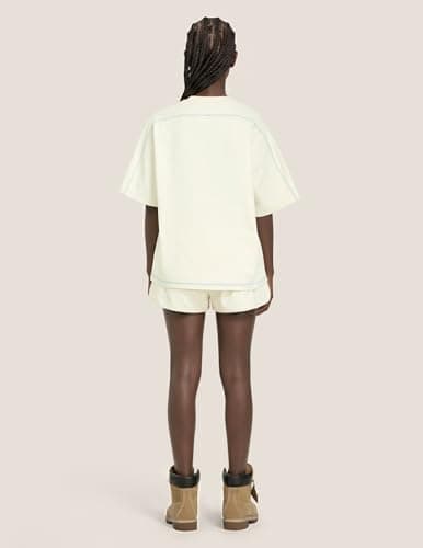 Aelfric Eden Cloud Oversized Sweat Set for women 2 Piece Shorts Outfits 2026 Summer Casual Loose Short Sleeve Matching Lounge Sets Apricot Medium - Thumbnail 3