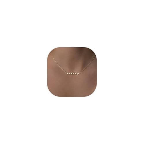 DayOfShe Custom Tiny Name Necklaces for Wedding Bridesmaid Gifts Best Friend Birthday Gifts,18K Gold Plated Dainty Name Necklace Personalized Mothers Day Jewelry Mom Gifts - Image 1