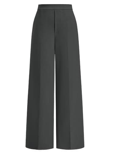 BTFBM Womens Dress Pants 2026 Fall Wide Leg High Waisted Palazzo Pants Business Casual Work Trousers Slacks Pockets(Dark Grey, Medium) - Image 1