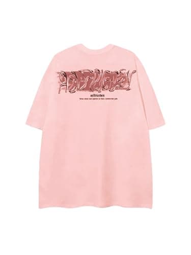 Aelfric Eden Metalic Graphic Tees Men Y2k Oversized T Shirts Women Vintage Tees Pink Summer Tops - Thumbnail 2