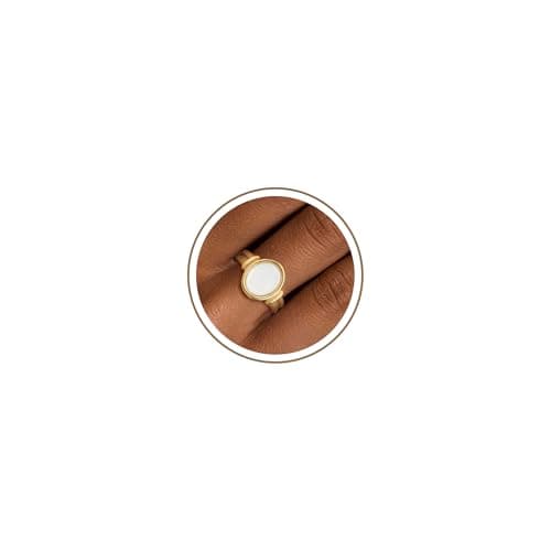 Sistble Gold Rings for Women Birthday Gifts Chunky Gold Rings Size 6 Opal Signet Pink Ring for Women Band Statement Jewelry Anniversary Christmas Gifts Stocking Stuffers for Teens - Image 1
