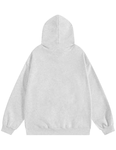 Aelfric Eden Star Embroidered Hoodies Women Graphic Print Y2k Oversized Hoodie Long Sleeve Pocket Casual Pullover Sweatshirt Grey Blue M - Thumbnail 2