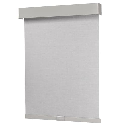 Dailyshades Blackout Roller Shades, Cordless Blinds with Valance, Window Shades for Home, Door Blinds, Thermal Insulated, Double-Sided Linen Day and Night Window Shades (28" W x 72" H, Light Gray)