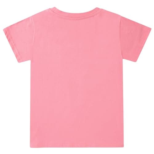 Funnycokid Little Girls T Shirt Size 6 7 Kids Pink Tee Butterflies Animal T-Shirt Graphic Short Sleeve Clothes Tops - Thumbnail 4