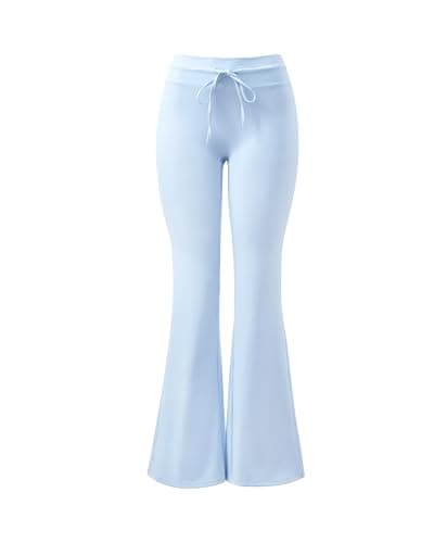 MOOSLOVER Women Bootcut Flare Yoga Pants Drawstring High Waist Pilates Leggings Stretch Butter Soft Active Pant(XL,Light Blue) - Thumbnail 6