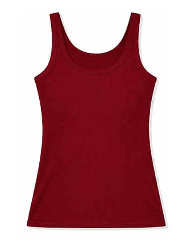 MAPICK Ribbed Camisole for Women Fitted Sleeveless Tank Top Stretchy Summer Basic Slim Y2K Casual Top Red - Image 1