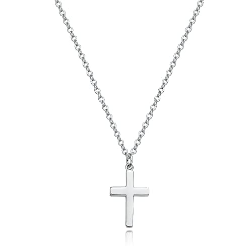 Moodear Dainty Cross Necklace - 925 Sterling Silver Pendant Chain Necklace for Women Simple Necklace Trendy Jewelry Gift - Image 1