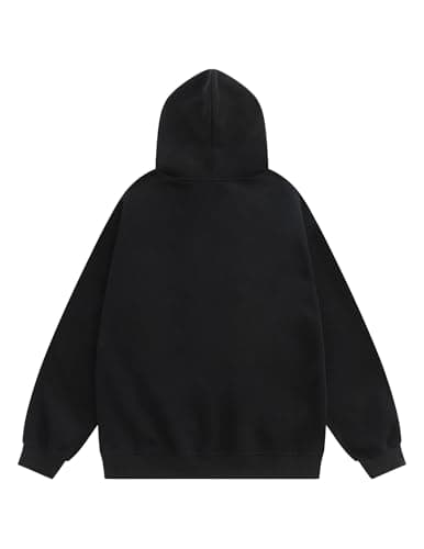 Aelfric Eden Womens Oversized Graphic Hoodies Y2k Flower Embroidery Number Print Pullover Hooded Sweatshirt Unisex Black X-Small - Thumbnail 2