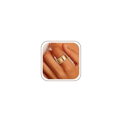 GWH Trendy 3-Pack 18K Gold Stackable Rings for Women - Non Tarnish Dainty Cubic Zirconia Rings Trendy Statement Stacking Rings Wedding Jewelry for Women Size 10 - Image 1