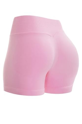 UG Active Women's 3.5" Scrunch Butt Lifting Workout Shorts Seamless Athletic Yoga Gym Running Shorts Pink S - Image 1