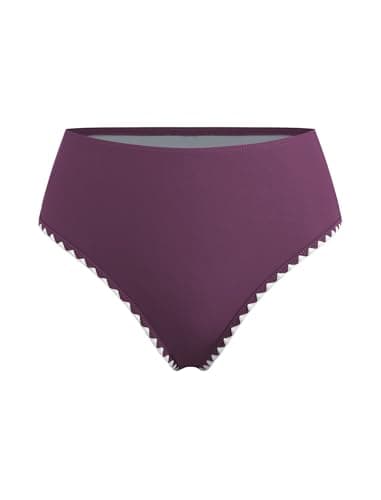 Jillumi Womens Tankini Bathing Suits High Waisted Bathing Suit Shell Stitch Push Up Two Piece Swimsuits Bathing Suits with Shorts (Deep Purple L) - Thumbnail 6