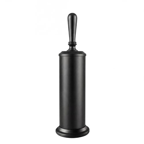 ROLABAM Modern Toilet Brush and Holder Set, Space Saving Rustproof Metal Toilet Bowl Brush, Heavy Duty Freestanding Base with Splash Guard, Stylish Bathroom Cleaning Accessories for Home & RV - Image 1