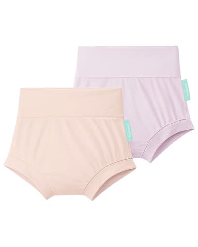 PurComfy Baby Bloomers Bummies, Soft Bamboo Viscose High Waist Belly Shorts & Diaper Cover for Infant Toddler Girls Boys, 2-Pack, 0-3 Months - Image 1