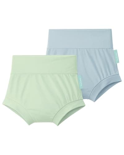 PurComfy Supersoft Baby Bummies Short, 2-Pack Premium Bamboo Viscose Diaper Cover Shorts, High Waist Bloomer Short Pants, 3-6 Months - Image 1