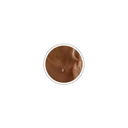 Fezodo Gold Pearl Necklace for Women, Dainty Single Pearl Necklaces for Women Trendy Simple Pearls Drop Pendant Necklace Wedding Pearls Jewelry Christmas Stocking Stuffers for Teens Gifts