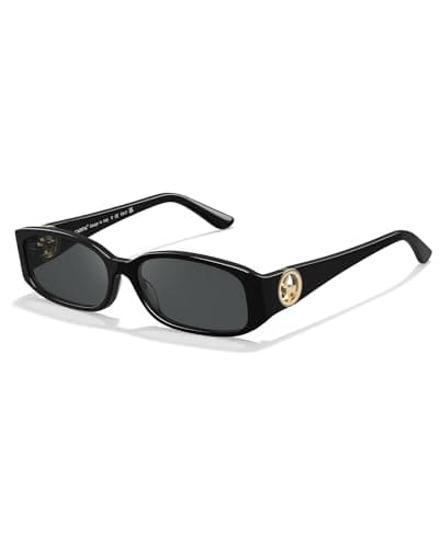CARFIA Chic Sunglasses Womens Trendy UV400 Protection, Retro Tortoiseshell Acetate,Rectangle Anti-Reflective Lenses Shades - Image 1