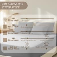 Baigee Fitted Sheet Queen, 100% Cotton, Premium Hotel-Quality Feel, Breathable and Durable, Deep Pocket 15–18”(60"x80",Grey) - Thumbnail 6