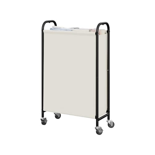 GRANNY SAYS 80L Slim Laundry Hamper with Silent Brake Wheels, Sturdy Metal Frame & Handle, Rolling Laundry Basket for Laundry Room, Bedroom, Bathroom, or RV – Great for Singles or Couples, Beige - Image 1