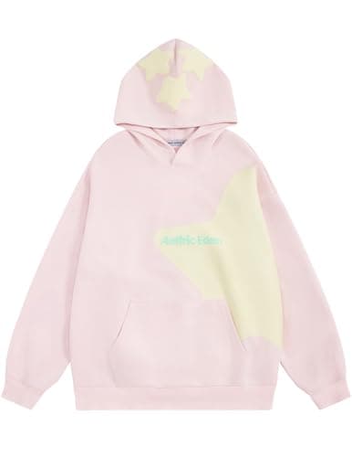 Aelfric Eden Star Graphic Hoodies Purple Print Hoodie Unisex Oversized Hooded Sweatshirt Long Sleeve Pocket Pullover Pink Medium - Image 1