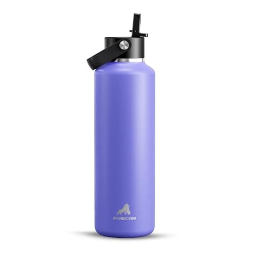 POWCAN 24 oz Travel Water Bottle: Leakproof, Cold for 24H, BPA-Free, Top Handle, Insulated Stainless Steel Water Bottle with Straw for School, Outdoors, Teens, Running, Sport, Trip (Violet's Tale) - Image 1