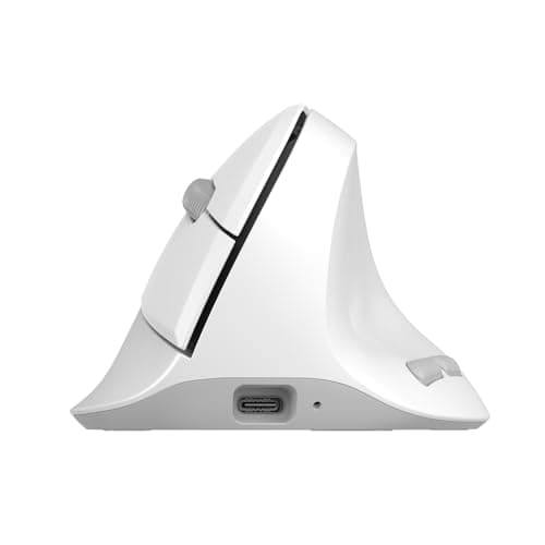 DELUX Wireless Ergonomic Vertical Mouse for Small Hands, 84g Ultra-Light,1000Hz Gaming,4000DPI, Rechargeable, Wireless Ergonomic Mouse for Wrist Pain Relief, Carpal Tunnel,Laptop/PC/Mac(M618AIR-White) - Thumbnail 4