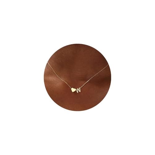 Turandoss Heart Necklaces for Women Trendy, Tiny Heart Initial W Dainty Birthday Gifts Initial Necklaces for Women Jewelry - Image 1