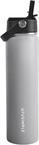 24oz Insulated Travel Water Bottle - Stainless Steel, Leakproof - Keeps Drinks Hot or Cold - for Outdoors, Sports, Bike, Gym, Marathon - Gift for Women, Men