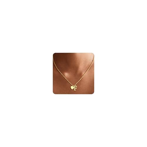 Ritach Gifts for Kids Little Girls - Initial Necklace Letter Necklace for Girls Letter F Heart Necklaces Gold Initial Necklaces for Women Girl Jewelry for Kids Gifts Little Girl Gift - Image 1