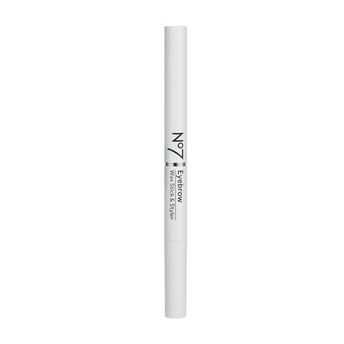 No7 Brows Wax Stick & Styler - Clear Eyebrow Wax with Built-In Brush for Setting, Taming & Styling Brows - Great for a Fuller, More Volumized Look (0.24 oz)