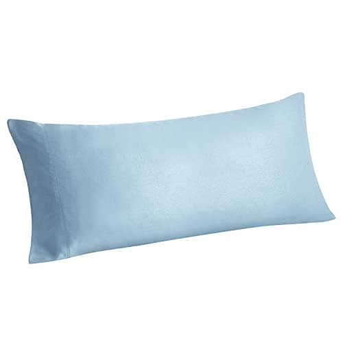 BEDELITE Body Pillow Case Cover, Rayon Made from Bamboo, Cooling Body Pillow Cover for Hot Sleepers and Night Sweats, Breathable & Silky Soft Full Long Pillow Case (Blue, 20x54 Inches)