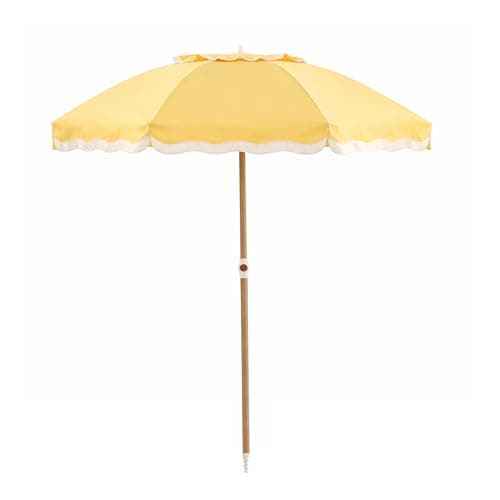 DEER LAND 6FT Patio Beach Umbrella for Outdoor, UPF 50+ Sun Shade for Patio, Backyard, Garden, Pool and Beach, Tilt Adjustable, Portable, Harbour Cypress Green, Harbour Mimosa - Image 1