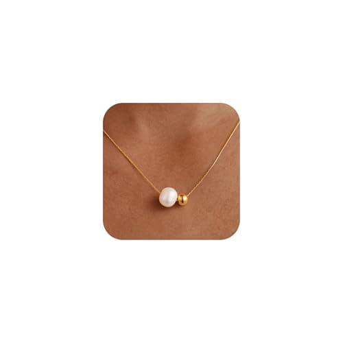 Rcidan Trendy Pearl Necklaces for Women, Gold & Silver Chain White Pearl Beaded Pendant Necklace, Birthday Wedding Jewelry Gifts - Image 1