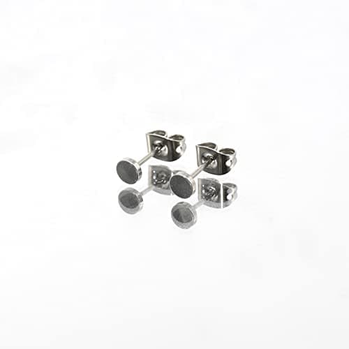 BOGKU 3 Pairs Titanium Stud Earrings for Women Hypoallergenic Nickel Free Silver Dot Flat Cartilage Earrings for Sensitive Ears Classic Dainty Men Earring Studs - Thumbnail 5