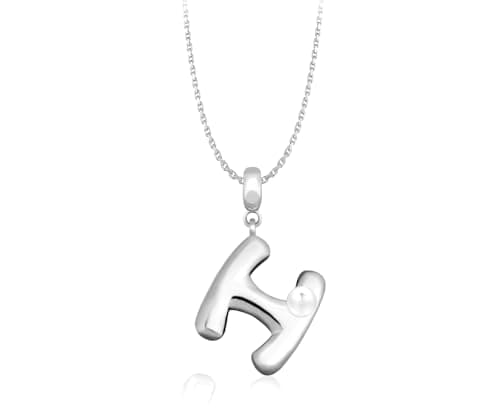 Milan Chiva Bubble Initial Letter Necklaces for Women 14K Gold Plated Puffy Tiny Letter H Necklace Pendant Dainty Adjustable Chain Trendy Choker Jewelry MNS-1019SL - Image 1